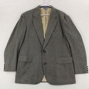 Vintage Pendleton Blazer Mens 44L Grey Herringbone Two Button Tweed USA